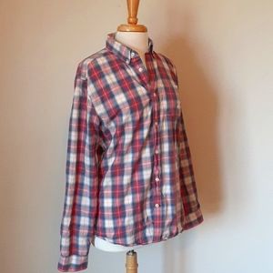 Gap Women's Long-sleeved Button-down Plaid Shirt